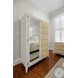 Oceanview Sand and Stark White Woven 6 Drawer 1 Mirrored Door Chest