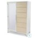Oceanview Sand and Stark White Woven 6 Drawer 1 Mirrored Door Chest