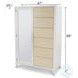Oceanview Sand and Stark White Woven 6 Drawer 1 Mirrored Door Chest