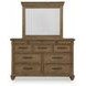 Drojan Medium Brown Dresser and Mirror