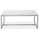 Isolde White and Brushed Nickel Rectangular Marble Top Cocktail Table