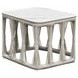 Alexa Outdoor Seating White Outdoor Rectangular Stone Top Occassional Table Set