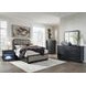 Rowanbeck Gray and Black Upholstered Panel Bedroom Set