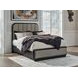 Rowanbeck Gray and Black Upholstered Panel Bedroom Set