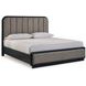 Rowanbeck Gray and Black King Upholstered Panel Bed