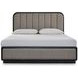 Rowanbeck Gray and Black King Upholstered Panel Bed