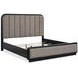 Rowanbeck Gray and Black King Upholstered Panel Bed