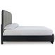 Rowanbeck Gray and Black King Upholstered Panel Bed
