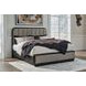 Rowanbeck Gray and Black King Upholstered Panel Bed