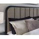 Rowanbeck Gray and Black King Upholstered Panel Bed