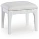 Chalanna White Upholstered Vanity Stool with Storage