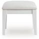 Chalanna White Upholstered Vanity Stool with Storage