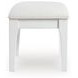 Chalanna White Upholstered Vanity Stool with Storage