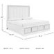 Chalanna White Lacquer California King Upholstered Panel Storage Bed