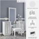 Chalanna White 6 Drawer Vanity Desk with USB Charging and LED