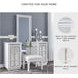 Chalanna White 6 Drawer Vanity Desk with USB Charging and LED