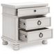 Greddinton Antique White 3 Drawer Nightstand with USB Charging