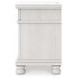 Greddinton Antique White 3 Drawer Nightstand with USB Charging