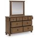 Greddinton Brown 8 Drawer Dresser and Rectangular Mirror