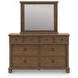 Greddinton Brown 8 Drawer Dresser and Rectangular Mirror