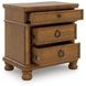 Greddinton Brown 3 Drawer Nightstand with USB Charging