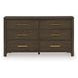 Brillynd Burnished Brown 6 Drawer Dresser