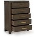 Brillynd Burnished Brown 5 Drawer Chest