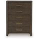 Brillynd Burnished Brown 5 Drawer Chest