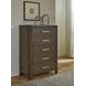 Brillynd Burnished Brown 5 Drawer Chest