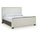 Brillynd Burnished Brown and White Performance Fabric Queen Upholstered Panel Bed