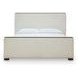 Brillynd Burnished Brown and White Performance Fabric Queen Upholstered Panel Bed