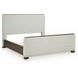 Brillynd Burnished Brown and White Performance Fabric Queen Upholstered Panel Bed
