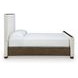 Brillynd Burnished Brown and White Performance Fabric California King Upholstered Panel Bed