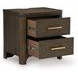 Brillynd Rich Burnished Brown 2 Drawer Nightstand with USB Charging