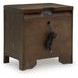 Brillynd Rich Burnished Brown 2 Drawer Nightstand with USB Charging