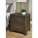 Brillynd Rich Burnished Brown 2 Drawer Nightstand with USB Charging