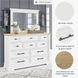 Ashbryn White and Natural 10 Drawer Dresser with Rectangular Mirror