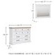 Ashbryn White and Natural 10 Drawer Dresser with Rectangular Mirror