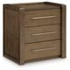 Marxmore Brown 3 Drawer Nightstand with USB Charging