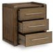 Marxmore Brown 3 Drawer Nightstand with USB Charging
