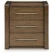 Marxmore Brown 3 Drawer Nightstand with USB Charging