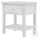Lakeside Elegant Distressed 1 Drawer Nightstand with USB Charging