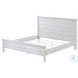 Lakeside Distressed White Queen Bed with Storage