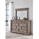 Blairhurst Light Grayish Brown 10 Drawer Dresser and Rectangular Mirror with LED