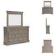 Blairhurst Light Grayish Brown 10 Drawer Dresser and Rectangular Mirror with LED