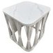 Alexa Outdoor Seating White Outdoor Rectangular Stone Top Occassional Table Set