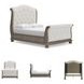 Ardenfield Light Brown And White Queen Upholstered Sleigh Bed