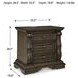 Maylee Dark Brown 3 Drawer Nightstand