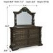 Maylee Dark Brown Dresser with Mirror