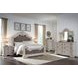 Valleymont Antique White and Gray California King Upholstered Panel Bed